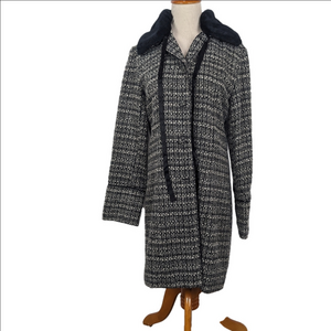 Kenzie Black and White Tweed Coat Size 8